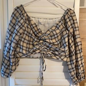 Zara plaid crop top